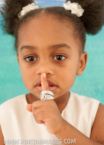 Flower girl with wedding rings, Rincon, Puerto Rico