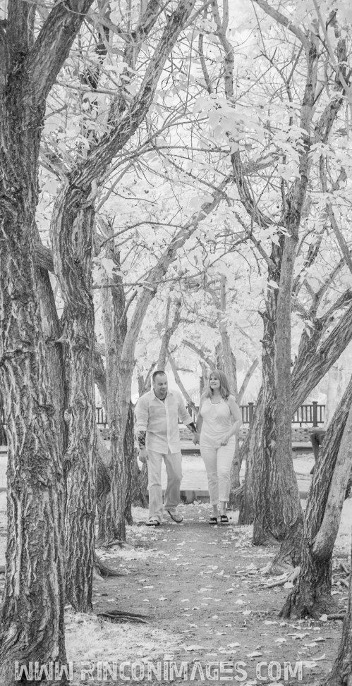 An infrared photograph of the bridal couple the day before their wedding at the Light House park in Rincon, Puerto Rico. Creative Portrait and Wedding Photographer Puerto Rico