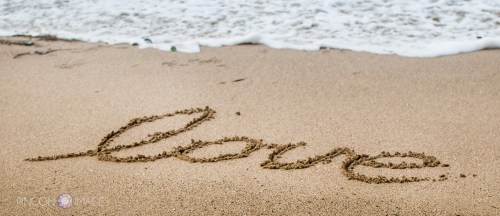 Love written in the sand at Steps Beach in Rincon, Puerto Rico. I love writing things in the sand and photographing them its a great way to make fun save the date cards.