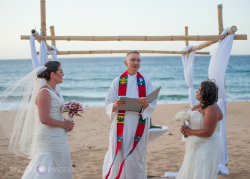 Gay marriage is not yet legal in Puerto Rico, but Mark Bowman performed a symbolic wedding ceremony on the beach in Arecibo, Puerto Rico.