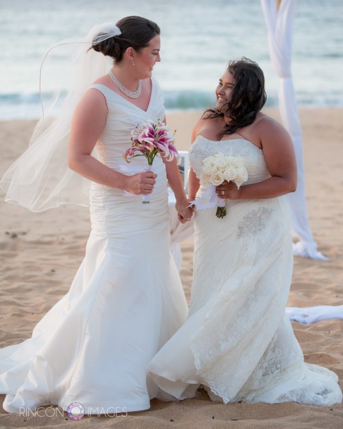 Two beautiful LGBT brides after their wedding in Arecibo Puerto Rico.