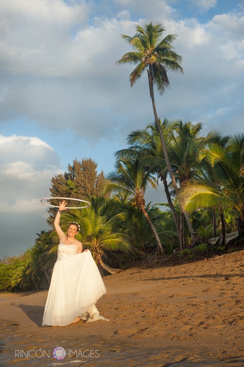 Jill hula hooping on the beach in Rincon, Puerto Rico after her destination wedding. This was  a lot of fun to photograph!
