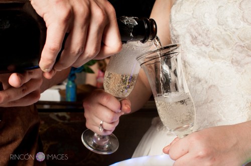 The bride and groom pouring champagne to celebrate their wedding! My assistant and I brought the champagne, its important to have fun with clients, especially at the end of the night :)