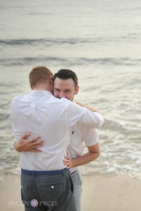 I love the expression on Cory's face in this photograph! The two of them were so genuinely happy on their special day.Photograph by Rincon Images LGBT wedding photographer Puerto Rico.