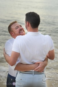 True love is a big smile and a long hug! This couple was so great to work with. I love photographing couples when I can see they are truly in love. Photograph by Rincon Images LGBT wedding photographer Rincon, Puerto Rico.