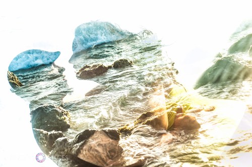Water is always a great subject for photographs. The way it reflects like and the amazing shapes it creates are always so ingesting visually. This double exposure is extra special because this couple really loves the ocean, so the photograph describes them perfectly. Photograph by Rincon Images wedding photographer Puerto Rico.